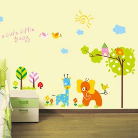 Cute Little Baby - Cartoon Animals Zoo Jungle Wall Decal